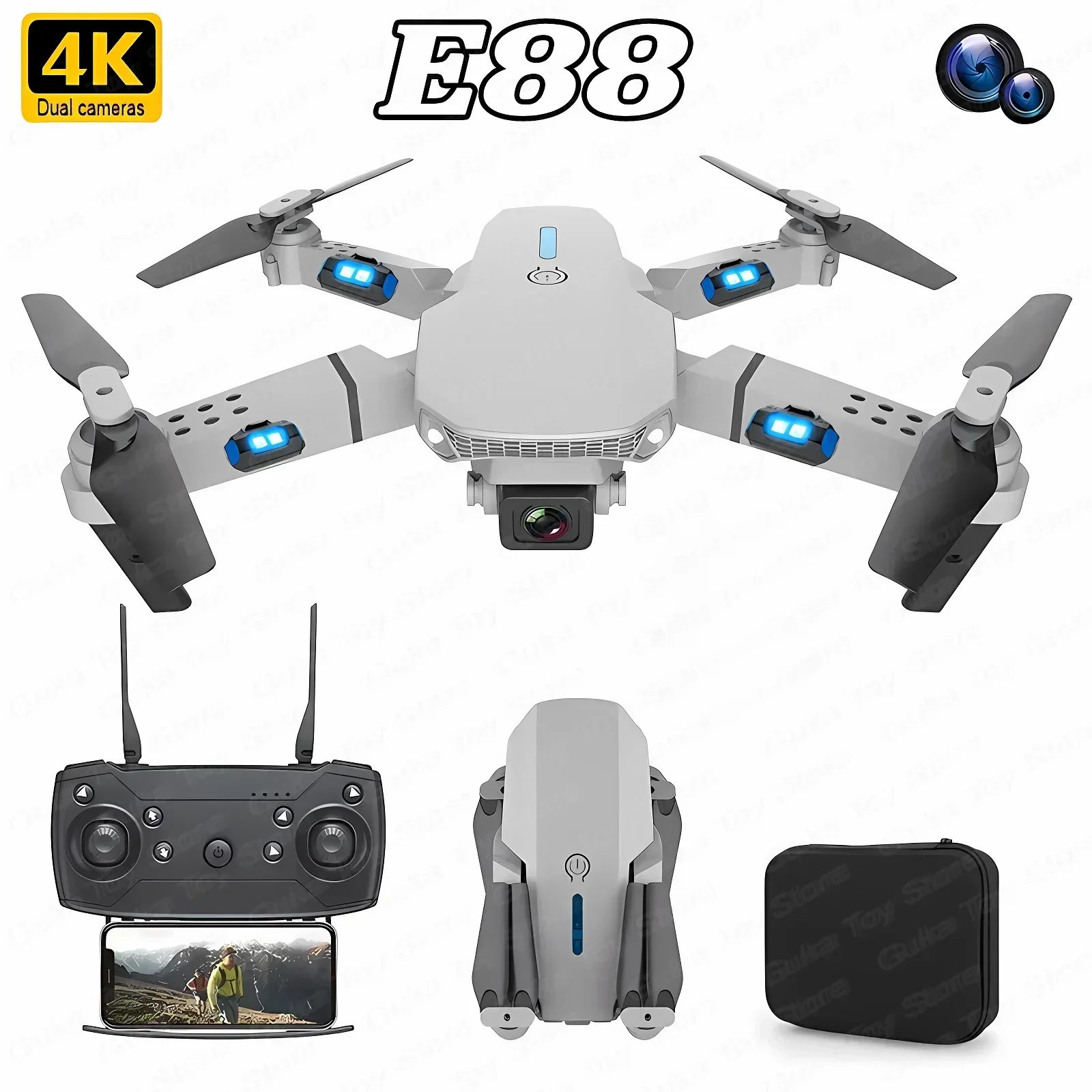 E88 Pro WIFI FPV Drone Wide An - đánh giá và giá Drone Camera Hd